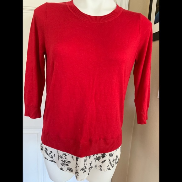 Roz & Ali Sweaters - A light weight sweater has shirt under